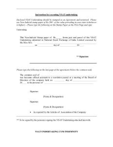 Instruction for executing VSAT undertaking