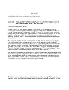 Letter to Stakeholders on public meeting to discuss …