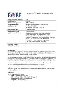Waste and Recycling Collection - council.robe.sa.gov.au