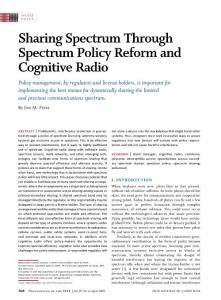 Sharing Spectrum Through spectrum__ policy and cognitive radio