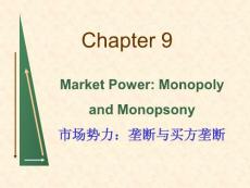《微观经济学》-09市场势力：垄断与买方垄断(中央财经大学)
