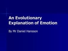 An Evolutionary Explanation of Emotion