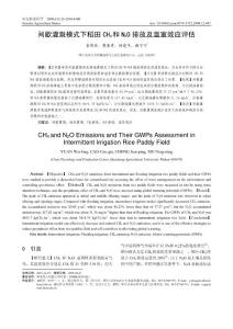 间歇灌溉模式下稻田 CH4 和N2O 排放及温室效应评估