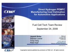 Direct Hydrogen PEMFC Manufacturing Cost Estimation for…