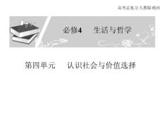 高考总复习 政治必修课件 必修四 第四单元 认识社会与价值选择 4、5课时