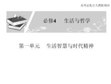 高考总复习 政治必修课件 必修四 第一单元 生活智慧与时代精神 3、4课时