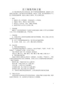 酒店管理績效考核方案