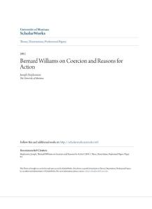 bernard williams on coercion and reasons for action：威廉姆斯伯纳德对强迫和行动的原因