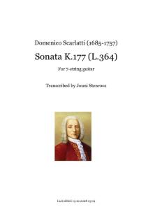 古典吉他 吉他谱 Classical guitar－D.Scarlatti--K 177, tr Stenroos 乐谱