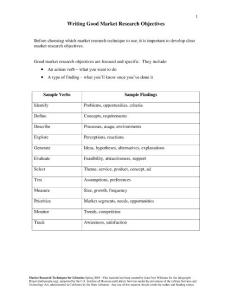 Writing Good Market Research Objectives