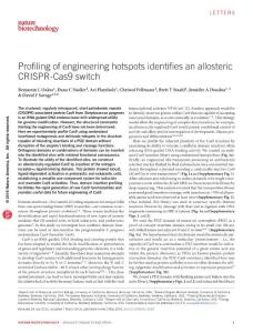 nbt.3528-Profiling of engineering hotspots identifies an allosteric CRISPR-Cas9 switch