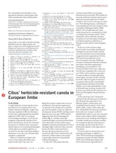 nbt.3558-Cibus´ herbicide-resistant canola in European limbo