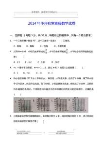 2014年小升初常青藤数学试卷