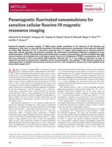nmat4585-Paramagnetic fluorinated nanoemulsions for sensitive cellular fluorine-19 magnetic resonance imaging