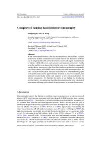 Compressed sensing based interior tomography