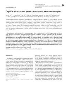cr201656a-CryoEM structure of yeast cytoplasmic exosome complex