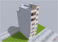 6.3x12 六层半农村自建房临街楼房街边联排楼房施工图效果图带夹层
