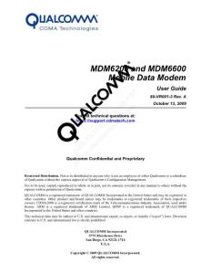 80-VR001-3 MDM6200 AND MDM6600 MOBILE DATA MODEM USER GUIDE