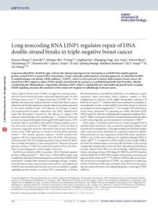 nsmb.3211-Long noncoding RNA LINP1 regulates repair of DNA double-strand breaks in triple-negative breast cancer
