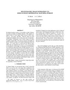 Multichannel image estimation via simultaneous orthogonal matching pursuit