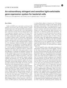 cr201674a-An extraordinary stringent and sensitive light-switchable gene expression system for bacterial cells