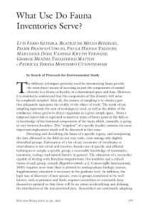What use do Fauna Inventories serve - SciELO