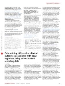nbt.3623-Data mining differential clinical outcomes associated with drug regimens using adverse event reporting data