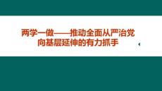 两学一做——推动全面从严治党向基层延伸的有力抓手