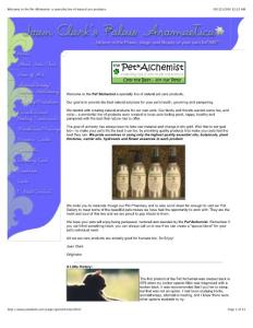 Welcome to the Pet Alchemist- a specialty line of …