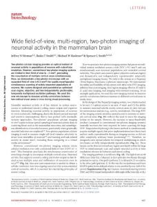 nbt.3594-Wide field-of-view, multi-region, two-photon imaging of neuronal activity in the mammalian brain