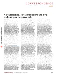 nbt.3603-A crowdsourcing approach for reusing and meta-analyzing gene expression data