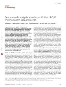 nbt.3609-Genome-wide analysis reveals specificities of Cpf1 endonucleases in human cells