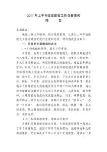 2011年上半年效能建設工作自查情況