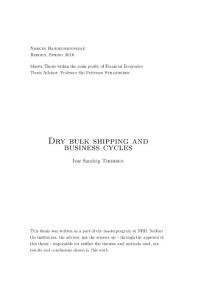 Dry bulk shipping and business cycle