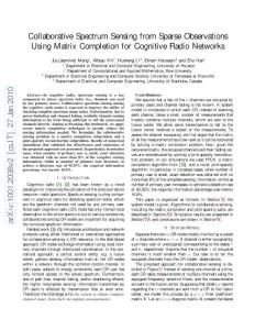 Collaborative spectrum sensing from sparse observations using matrix completion for cognitive radio networks