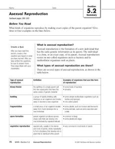 Section Name Date 5.2 Asexual Reproduction - …