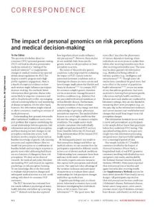 nbt.3661-The impact of personal genomics on risk perceptions and medical decision-making