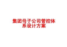 集团母子公司管控体系设计方案【非常好的一份专业资料，有很好的参考价值】