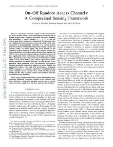 On-Off Random Access Channels A Compressed Sensing Framework