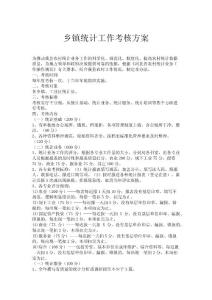 鄉鎮統計工作考核方案