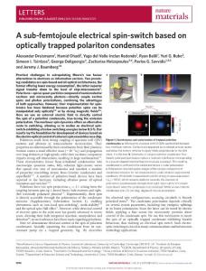 nmat4722-A sub-femtojoule electrical spin-switch based on optically trapped polariton condensates