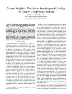 CISS 2008 - Weighted superimposed codes and constrained integer compressed sensing