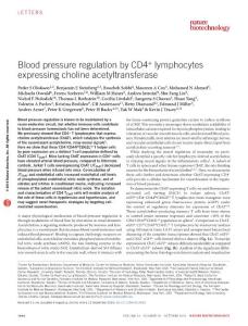 nbt.3663-Blood pressure regulation by CD4+ lymphocytes expressing choline acetyltransferase