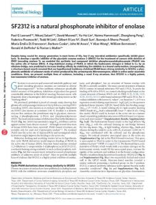 nchembio.2195-SF2312 is a natural phosphonate inhibitor of enolase