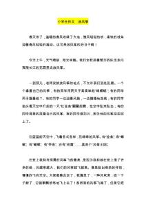 小学生作文  放风筝