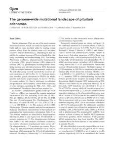 cr2016114a-The genome-wide mutational landscape of pituitary adenomas