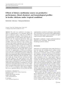 Effects of dietary methionine source on productive…