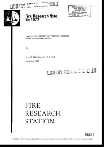 FIRE RESEARCH STATION - IAFSS