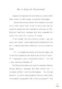 Who Is Doing the Threatening-