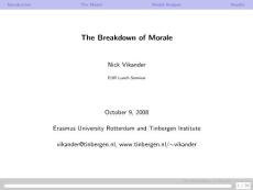 The Breakdown of Morale - Tinbergen